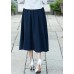 Simple navy Cotton skirt2019 Photography A line skirts embroidery Dresses Summer skirt