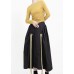 Organic black cotton quilting skirt high waist Traveling patchwork maxi skirts